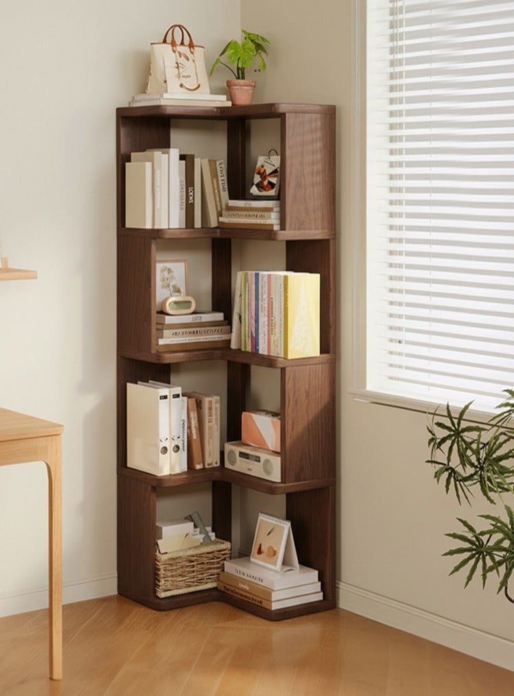 WALALLA Multifunctional Solid Wood Storage Shelf Corner Cabinet, Home Wall Corner Bookcase, Easy-to-Install Multi-Layer Corner Organizer for Living Room, Bedroom, Study, Office Supplies Rack, Utility Racks - Image 1
